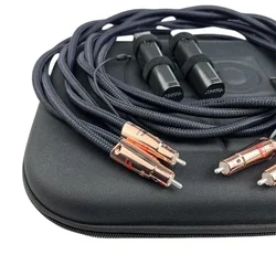 Pair ThunderBird RCA Cable Perfect Surface Copper HiFi Audio Signal Line Silver Plated Plug with Box