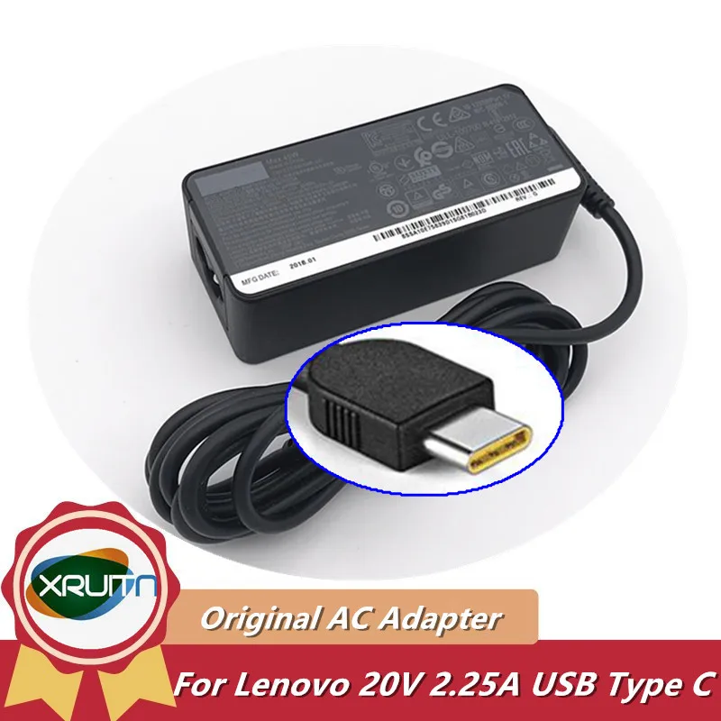 

Genuine 20V 2.25A 45W USB-C Type-C ADLX45YCC3A AC Adapter Charger For Lenovo Thinkpad L380 L390 L480 L490 Laptop ADLX45YDC3A