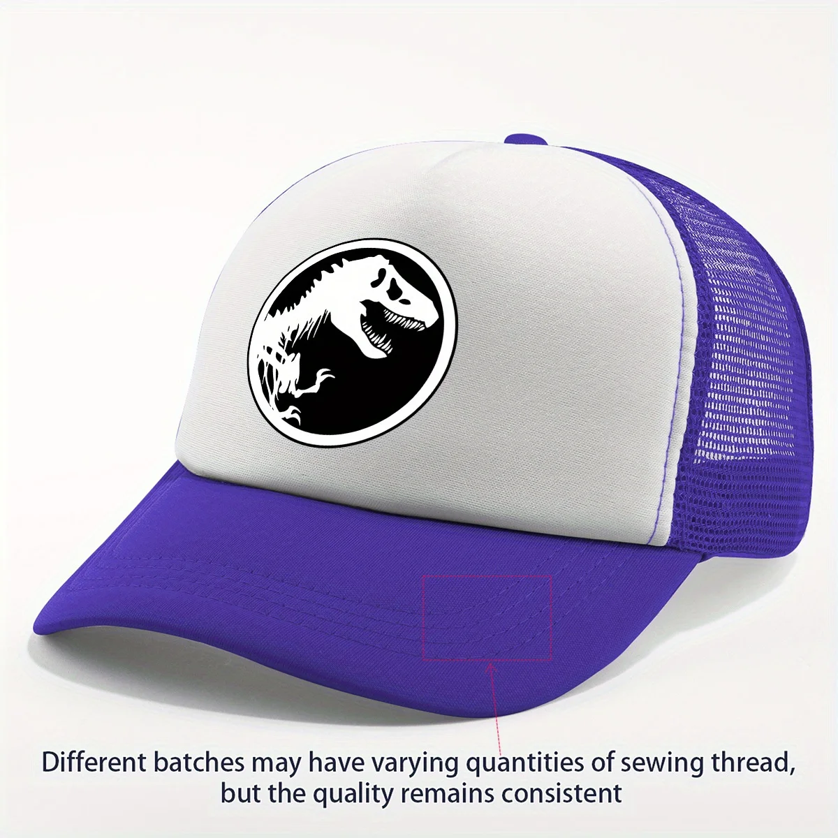 Регулируемая легкая дышащая сетчатая бейсболка с силуэтом динозавра — шляпа дальнобойщика Snapback для повседневных прогулок