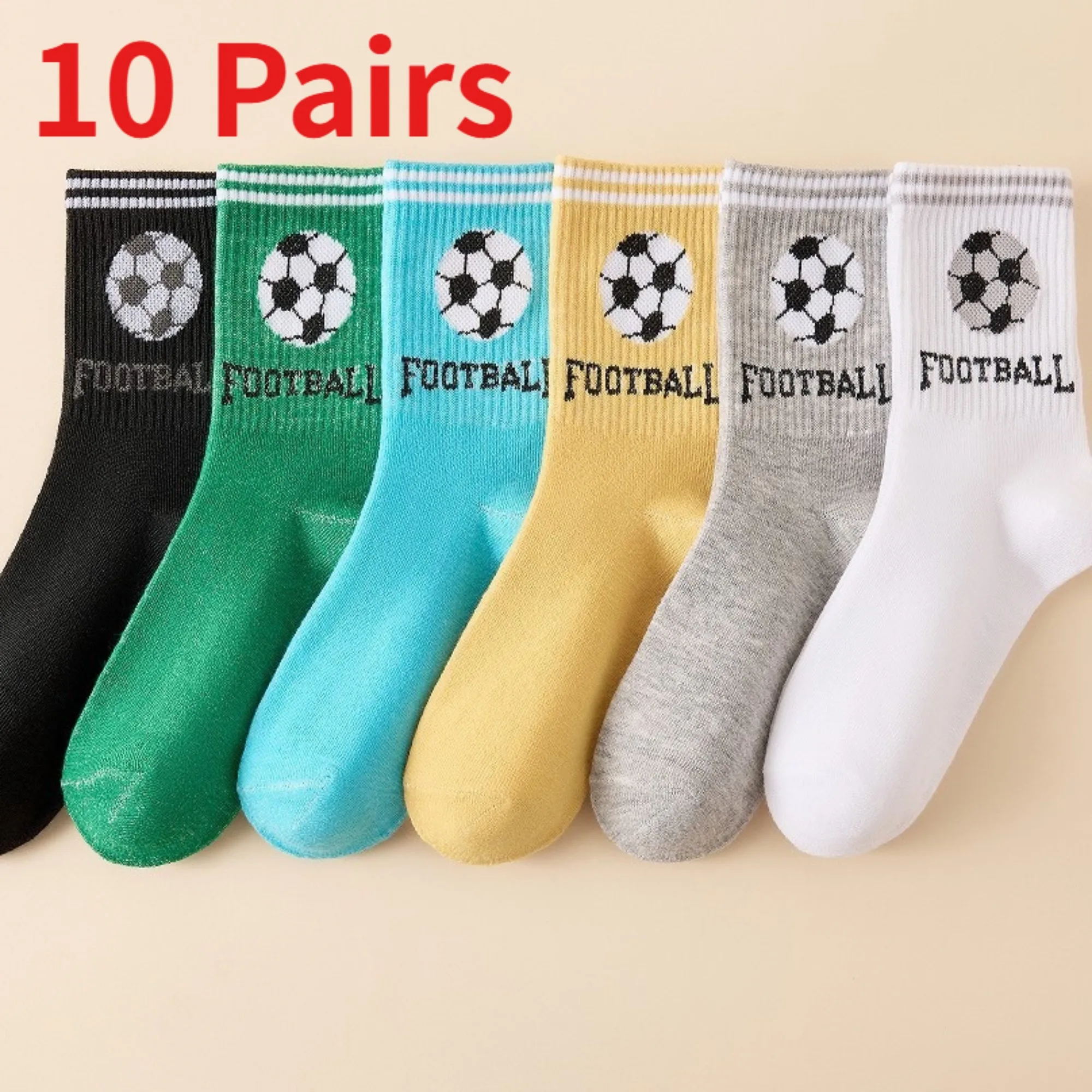 1/10 Pairs Men Women Mid‑Calf Socks Autumn Winter Streetwear Couples Socks Simple Sports Casual Crew Socks For Daily Wear