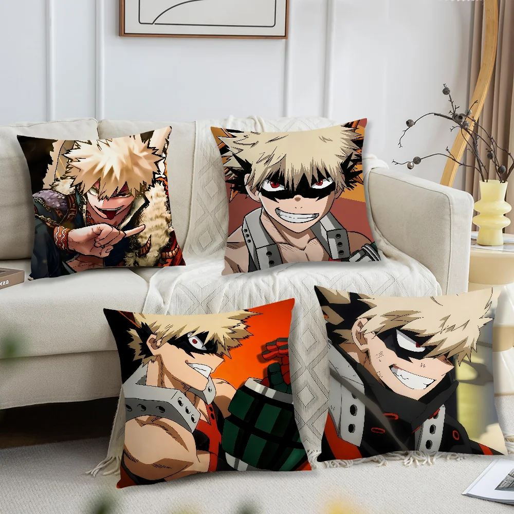 Comic Hot Fanart Anime B-Bakugo Katsuki Cushion Cover Soft Pillow Case for Sofa Living Room Home Office Decor Protective Covers