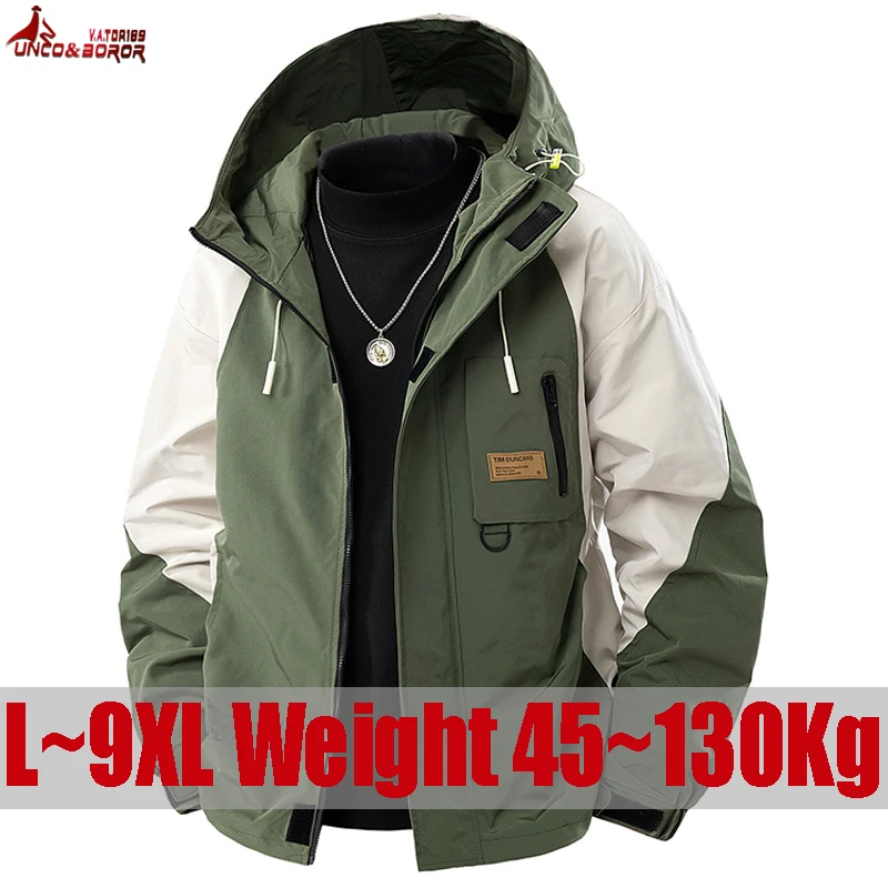 Plus Size 8XL 9XL Hip Hop Varsity Jacket Men High Street Patchwork Windbreakers Coats Men Spring Autumn College Jackets Hoodies
