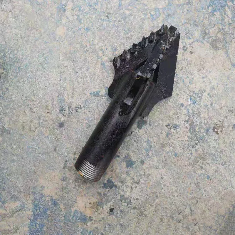 

Super hard alloy water well bit with electric drill and 1-inch drill pipe