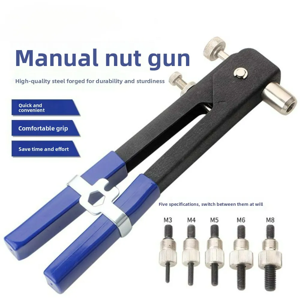 Ensemble de pistolets à rivets manuels, 86 pièces, 106 pièces, avec écrous, boulons, rondelles, rivets, robustes pour projets de bricolage en métal et plastique