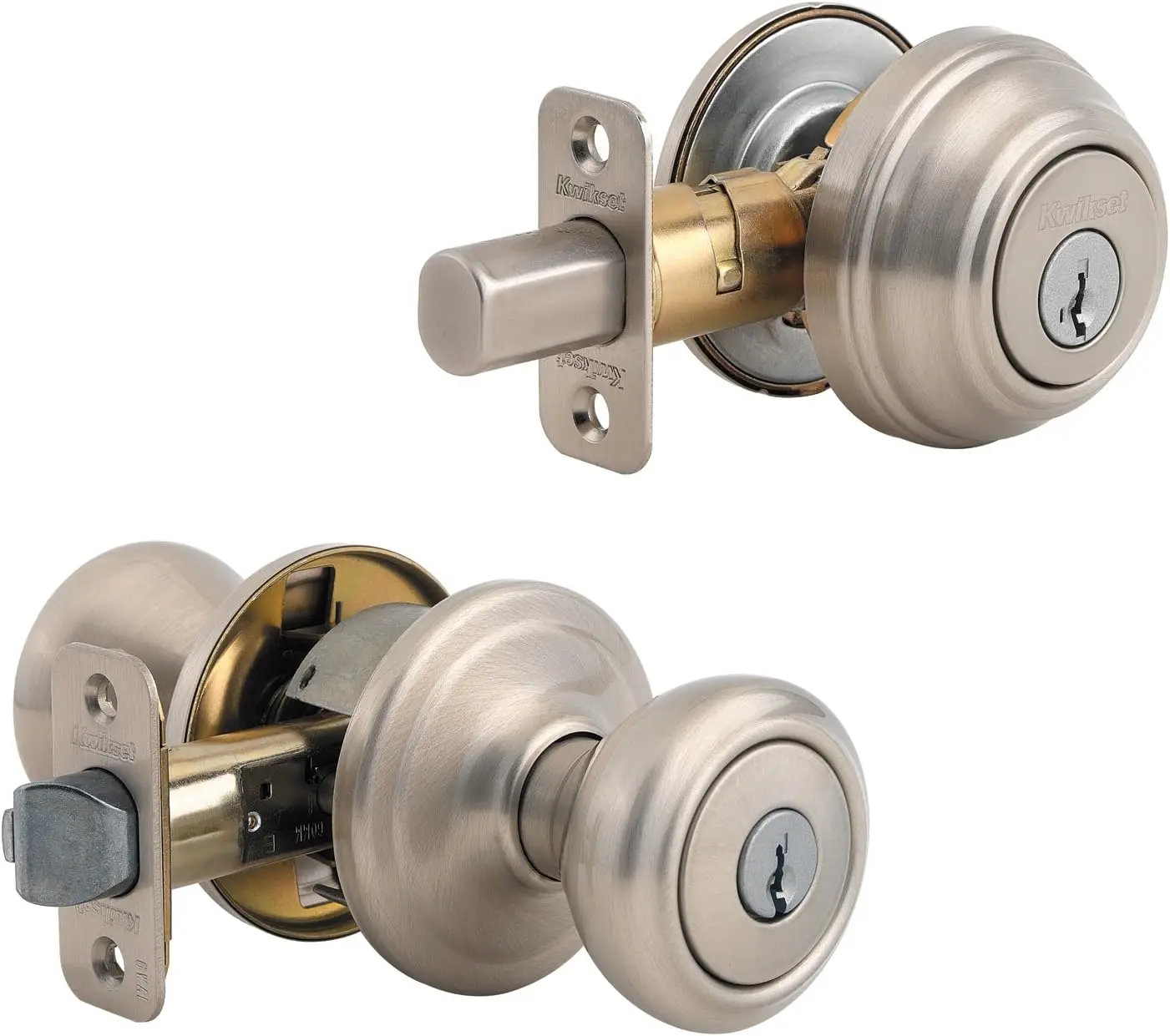 

Cameron Keyed Entry Door Knob and Single Cylinder Deadbolt Combo Pack with Microban Antimicrobial Protection featuring SmartKey