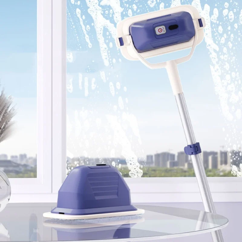 Cordless Electric Window Cleaner With Extension Pole Glass Cleaning Tool For Tabletops Marble Tiles