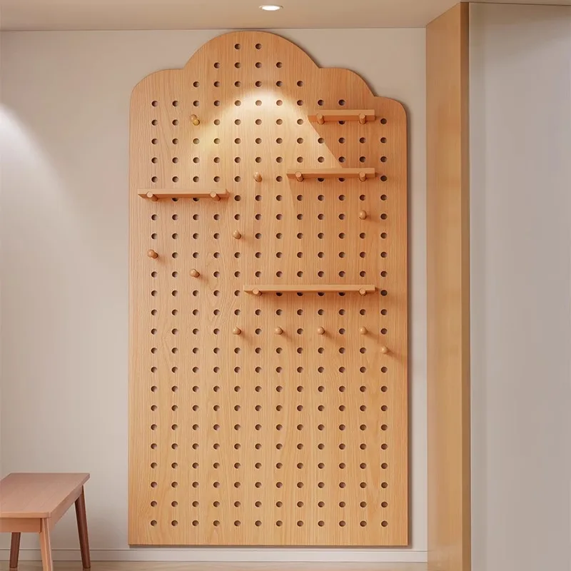 

Solid Wood Pegboard Storage Shelf Wall Mounted Organizer Living Room Entryway Wall Shelf Pegboard Wall Mounted Wall Peg Board