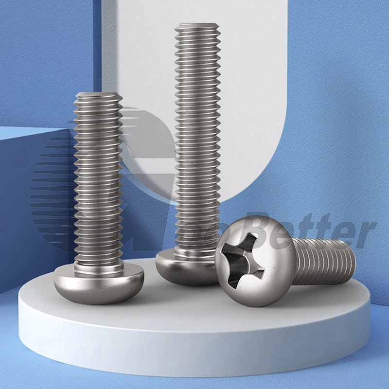 Nickel Plated Phillips Round Head Screw Cross Pan Head Machine Screw Bolts M1.4 M1.6 M1.7 M2 M2.5 M3 M3.5 M4*L=3-12mm