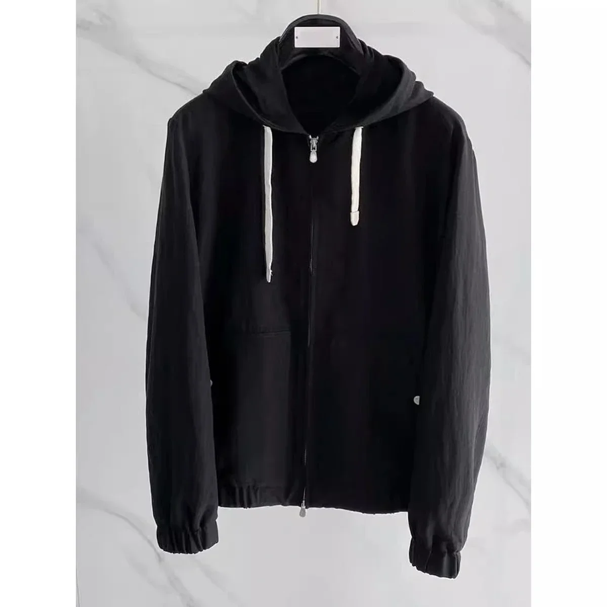 Italian BC 26SS Badge Embroidered Breathable Linen Hooded Windbreaker Jacket =