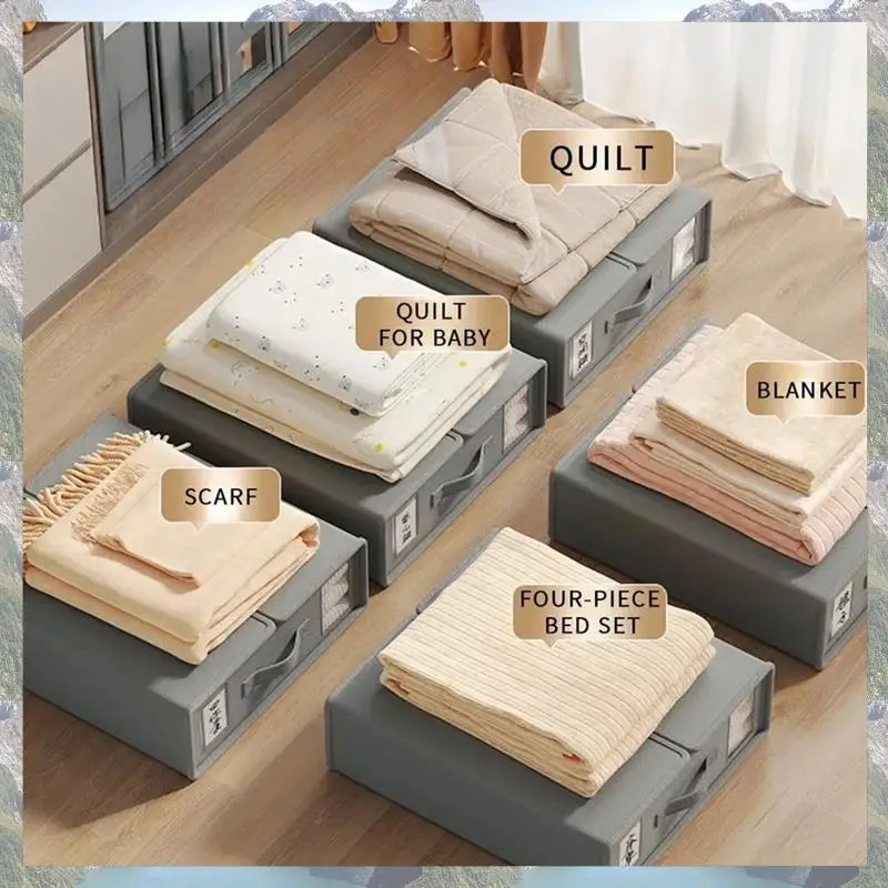 

Универсальный ящик для хранения из нетканого материала Оксфорд Trend 2025 года для постельного белья, одежды и одеял — набор-органайзеров для гардероба и дома