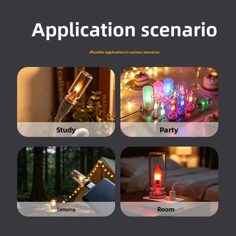 USB simulated flame light LED candle night light bedroom desktop ambient light ornament