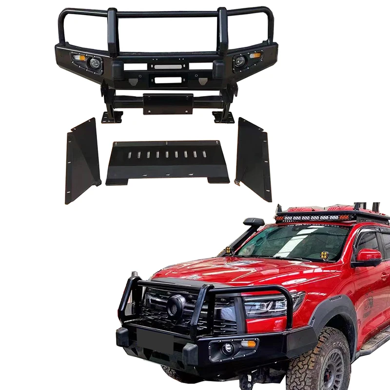 Custom Auto Accessories Front Bumper Rear Bumper Guard With Led Lights Set Side Steps For GWM