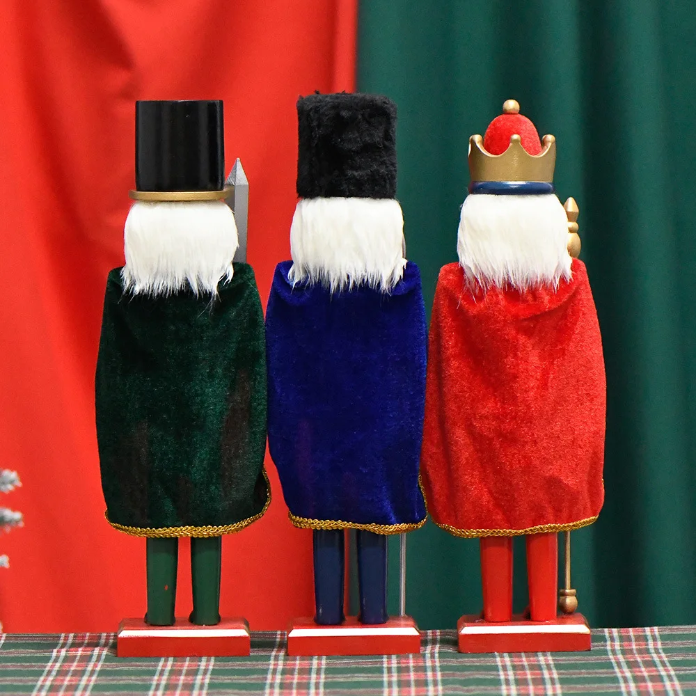 38 cm Verjaardagscadeau Beweegbare Pop Puppets Pakket Fluwelen Mantel Klassieke Notenkraker Walnoten Mensen Hout Kerstcadeaus 1 stks D330