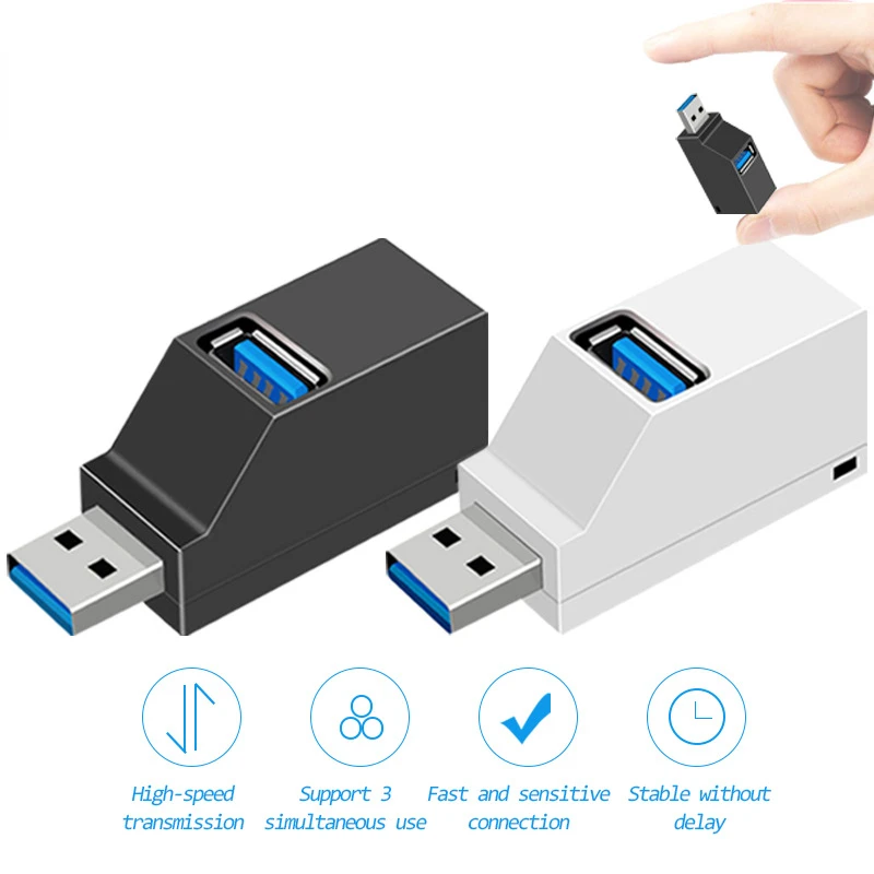 

Адаптер-концентратор USB 3,0/2,0, мини-разветвитель, 3 порта, высокоскоростной U-диск-ридер для ПК, ноутбука, Macbook, аксессуары