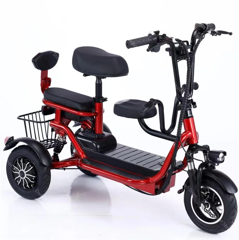 

Folding 3 Wheel Electric Scooter With Seat 350W 48V Mini Electric Tricycle For Women Men Mobility Scooter With Suspension