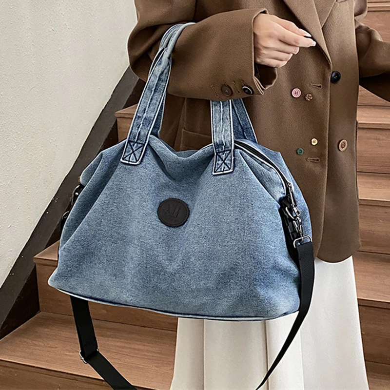 

Fashion Big Denim Handbag Women Bag Lady Shoulder Messenger Bags Jeans Luxury Female Large Capacity Travel Tote bags