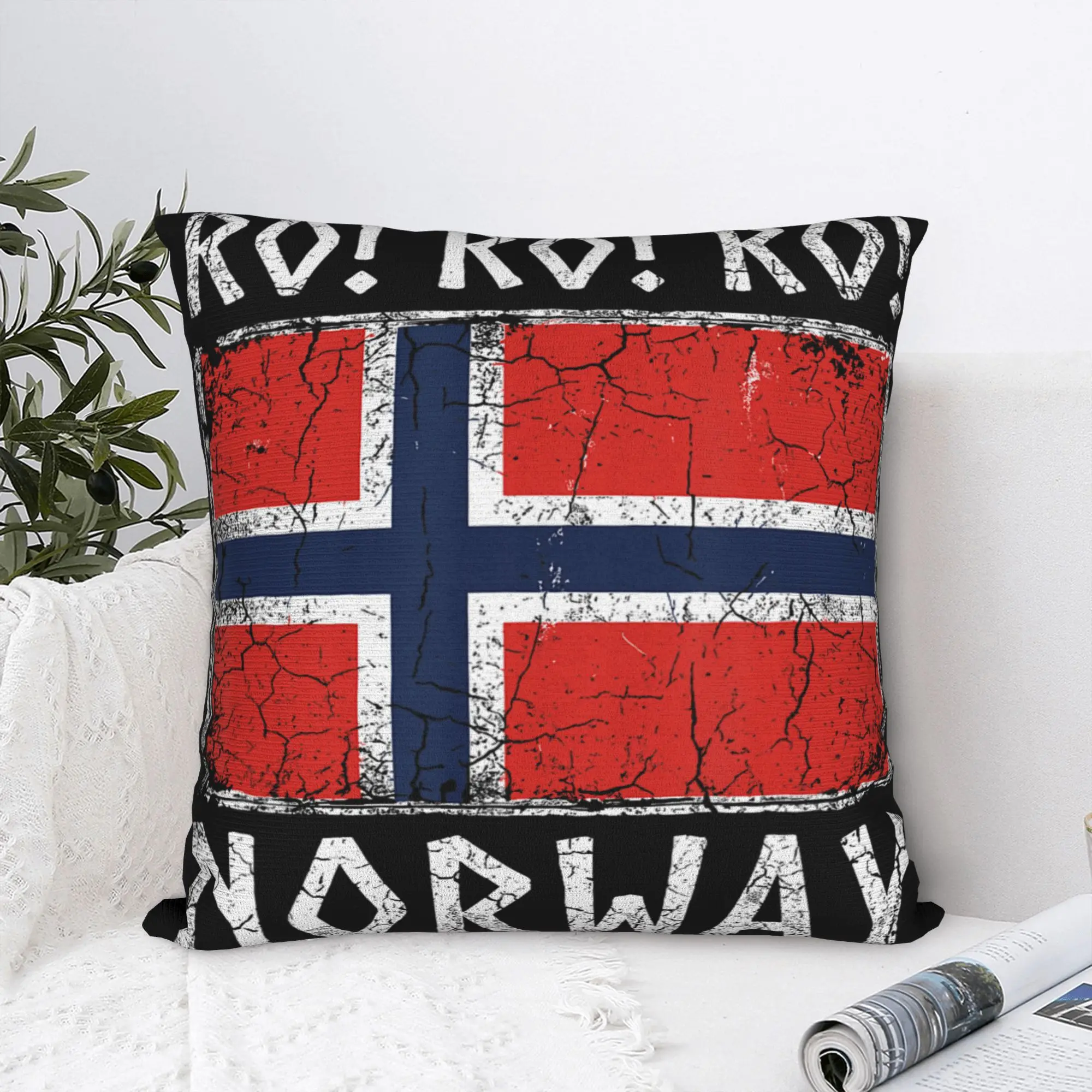 Row Norwegian Vikinges Norway Flag Culture Row Country Pillow Case Pillow Cover Cushion Cover For Sofa Couch Bed Living Room