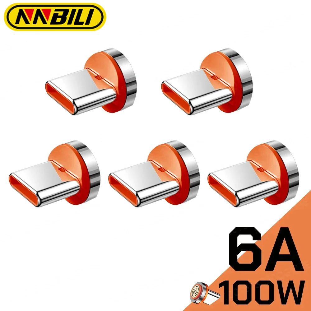 NNBILI 7pin 6A Round Magnetic Plug for Huawei 3A USB Type C Magnet Tips Fast Charging Adapter for iPhone Samsung Xiaomi Oneplus