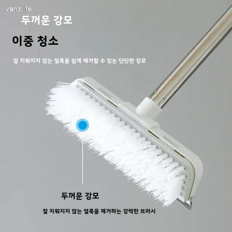 VanzLife Long Handle Toilet Brush - Floor Cleaning Wiper for Ceramic Tile Bathroom Non-Slip Bristles Toilet Bowl Cleaner