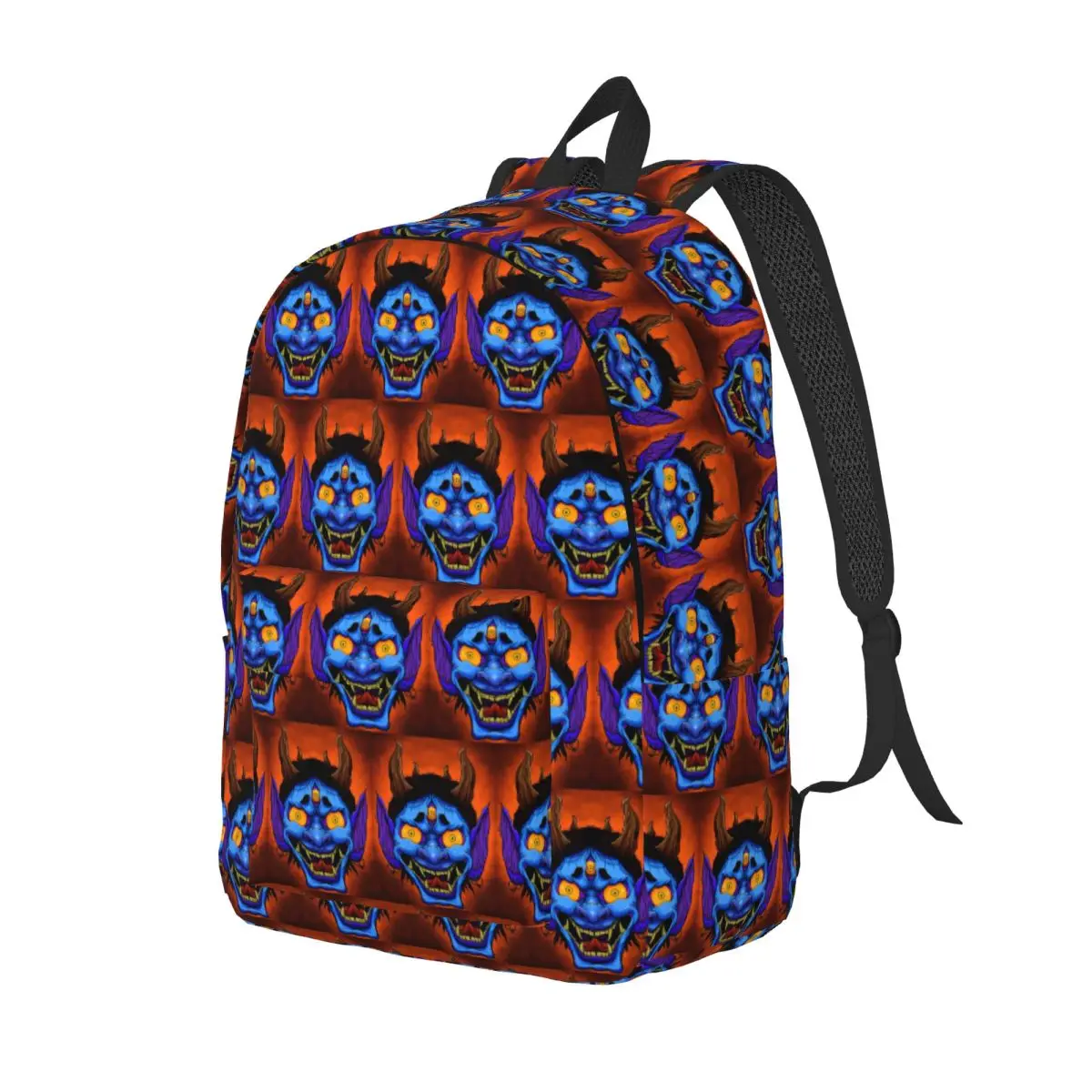 Oni Demon Gaiter Japanese Samurai Ronin Face Backpack Daypack Large Capacity Kids BookBag School Bag Shoulder Bags for Kids