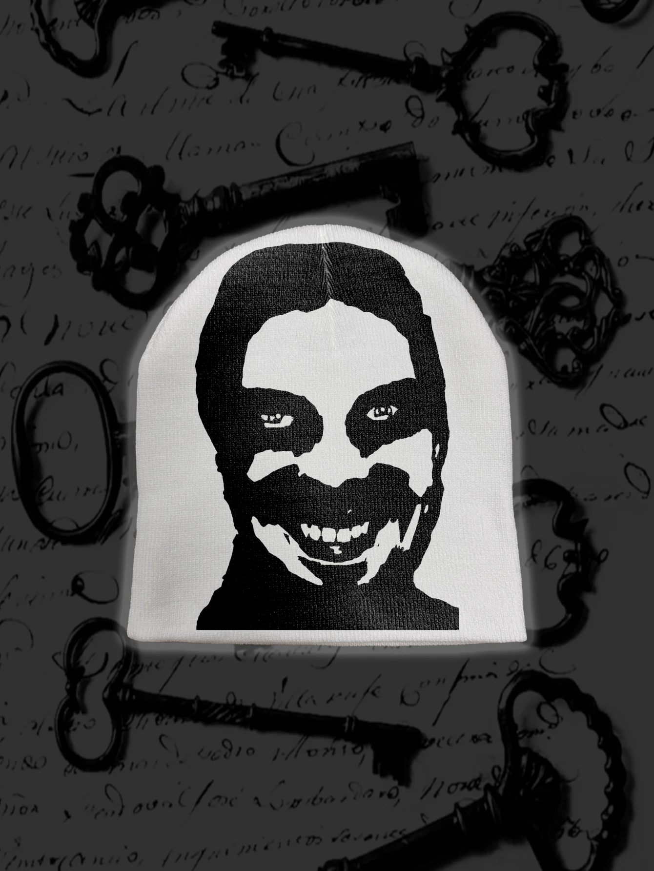 القوطية لطيف المومياء الأرنب طباعة قبعة صغيرة قبعة المرأة هالوين الرعب الكرتون نمط محبوك الدافئة الخريف الشتاء موضة أغطية الرأس