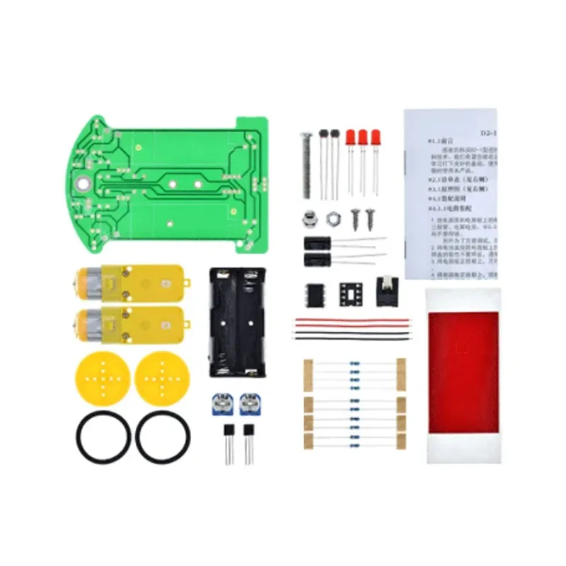 Smart Roboter Auto D2-1 Kits Intelligente Tracking Linie Auto Lichtempfindliche Roboter DIY Elektronische ToyDIY Kit Patrol Automobil Teile