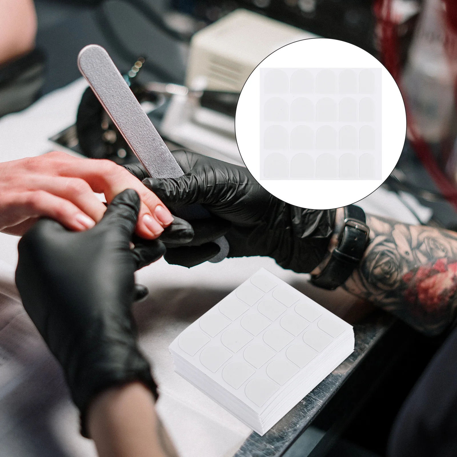 

50Pcs Nail DIY Pasting Tool Manicure Works Display Tapes Beauty Supplies White Nail Pasting Sticker Double-Sided Tapes