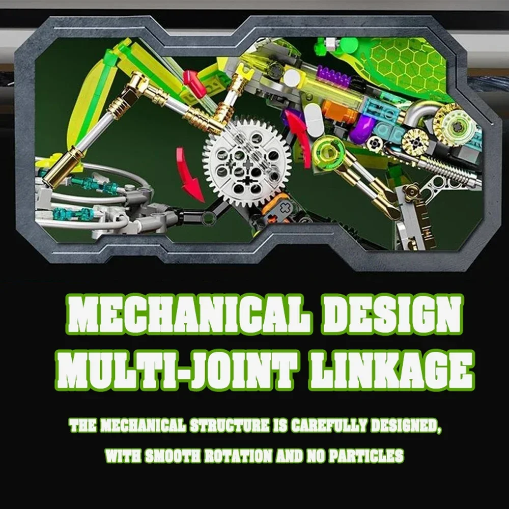 999PCS 13055 Kit di blocchi di costruzione Mantis meccanici - Modello animale MOC con giunti mobili, STEM Desktop Decor Gift per i bambini