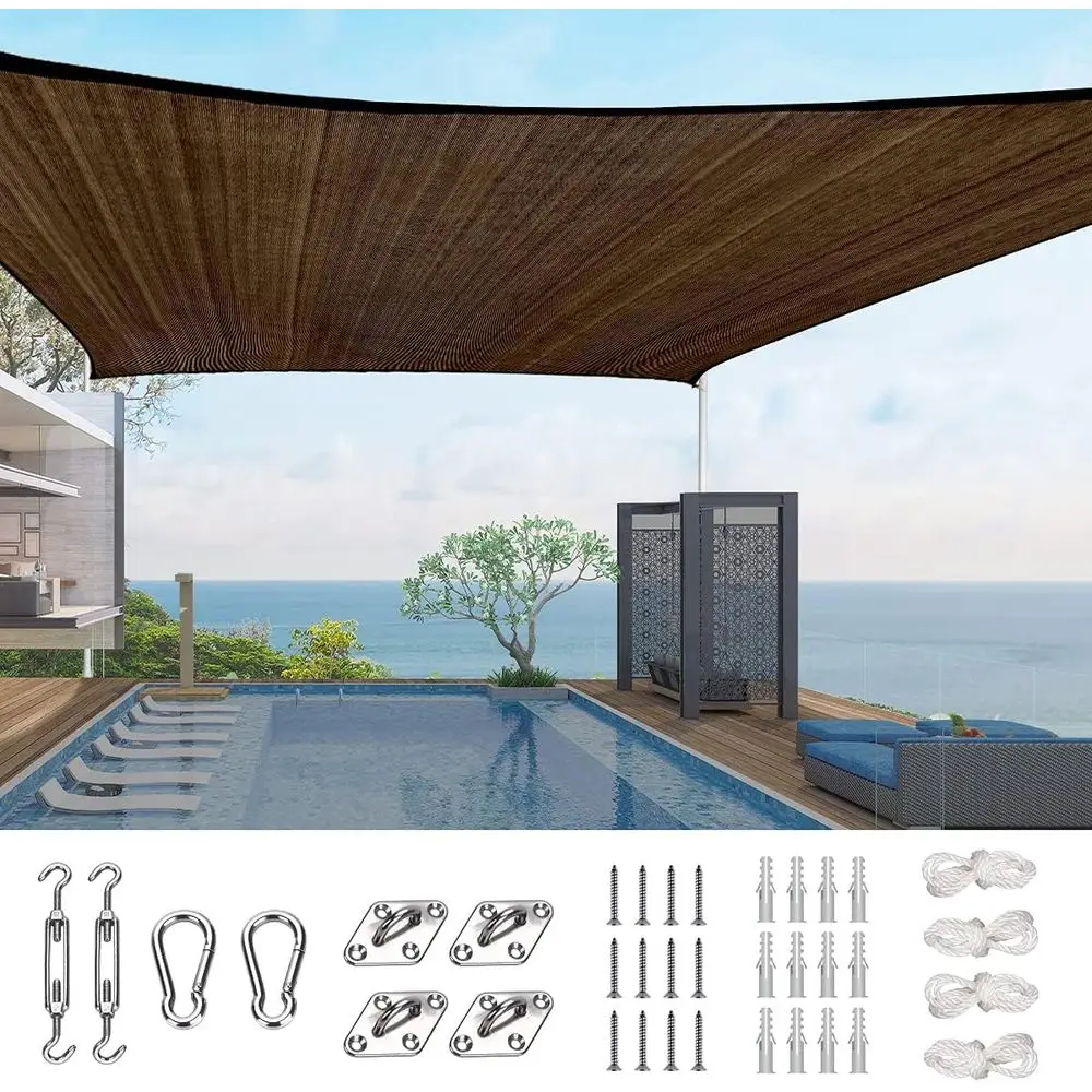 

Sun Shade Sail for Patio, 185GSM Heavy Duty Rectangular Outdoor Sunshades UV Block Outside Canopy Cover for Backyard