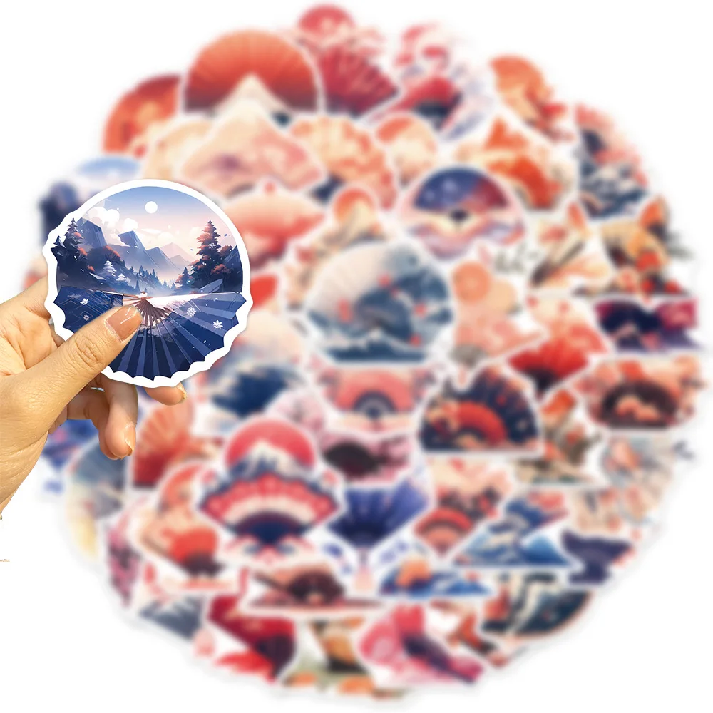 10/30/50PCS Cartoon Japanischen Stil Papier Fan Aufkleber Kawaii DIY Reise Gepäck Gitarre Kühlschrank Laptop Graffiti Aufkleber Kinder Aufkleber