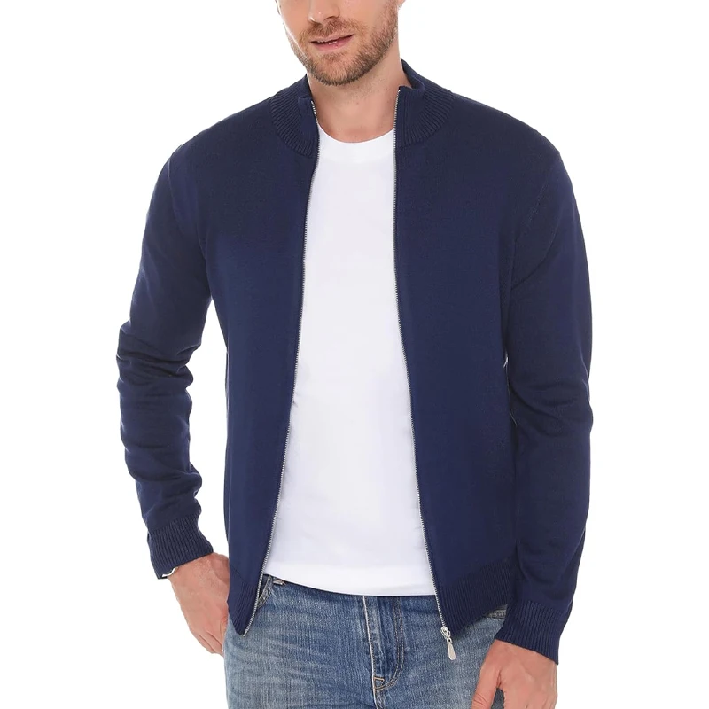 

Animal Game Men's Zipper SweatCoats Casual Cardigan Sweaters Stand Cold Blouse Knitwear Winter Outdoor Jumper Warm Streetwear