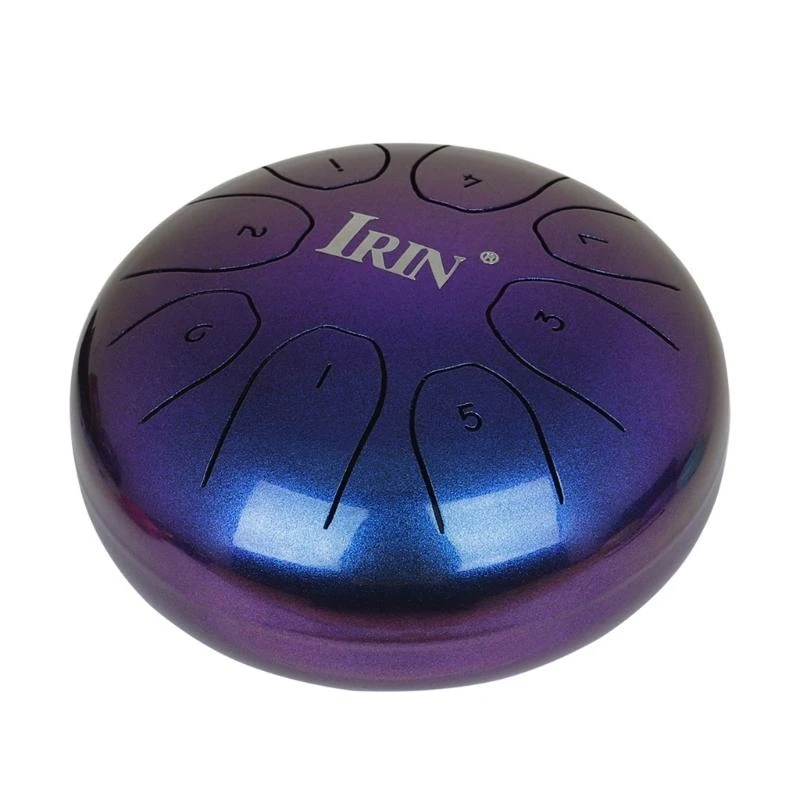 U1JC Steel Tongue Drum 8 Note 5.5In C-Keys Steel Drum Percussion Instrument with Drum Music Book for Musical Education