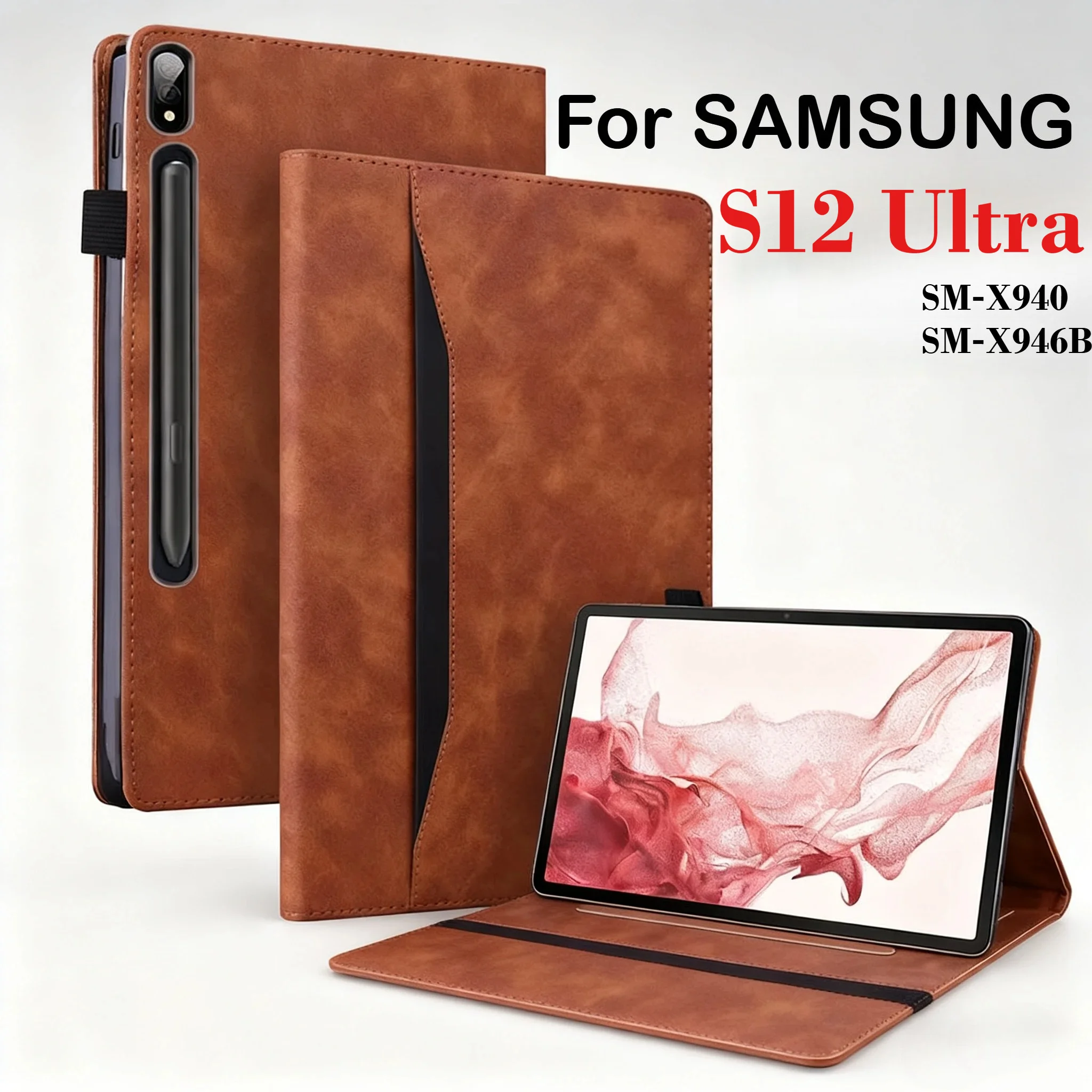 Leather Tablet Case for Samsung Galaxy Tab S12 Ultra 14.6 