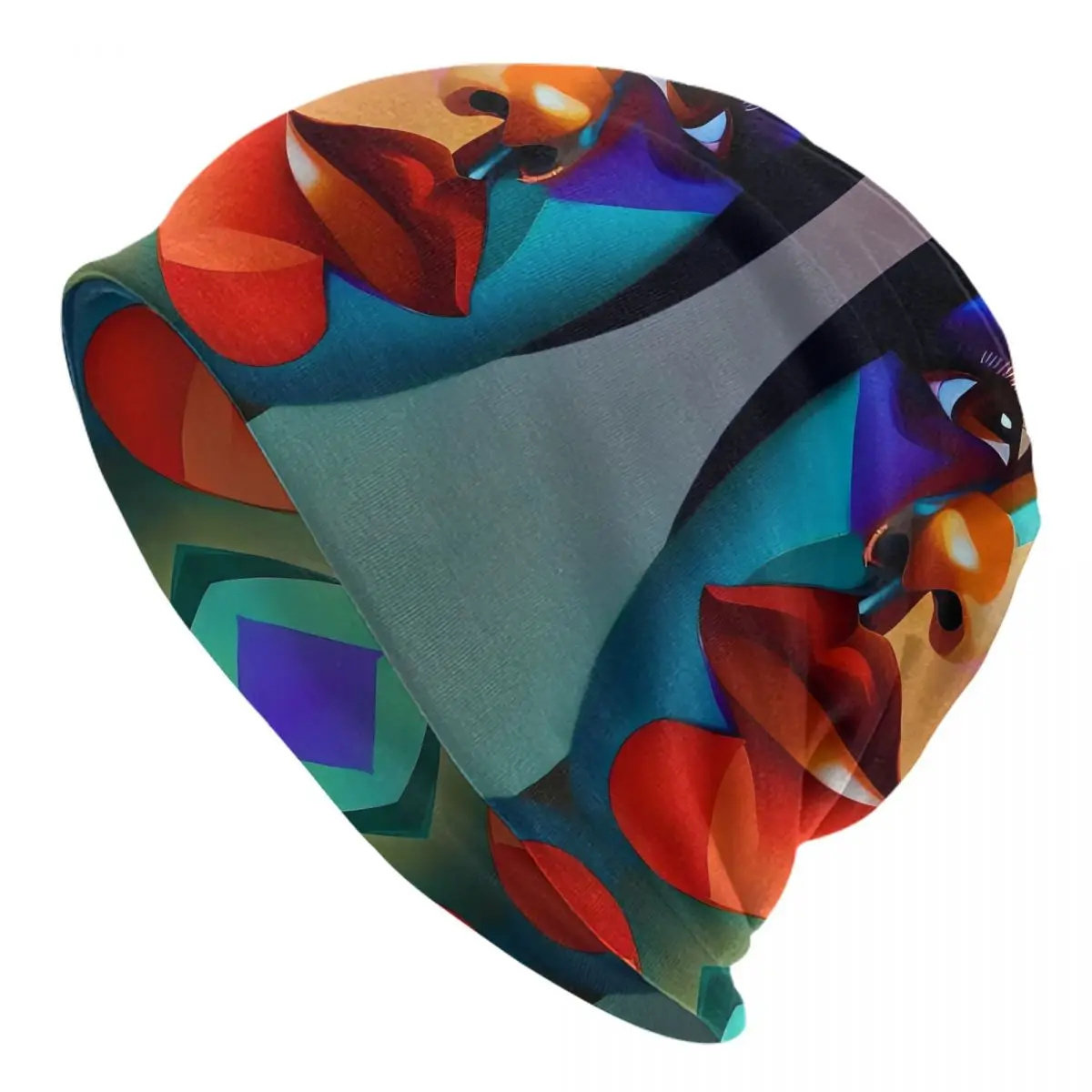 Colorful Lady Face Beanie Hats Abstract Board Skullies Beanies Outdoor Thermal Elastic Men Women Caps Spring Street Bonnet Hats