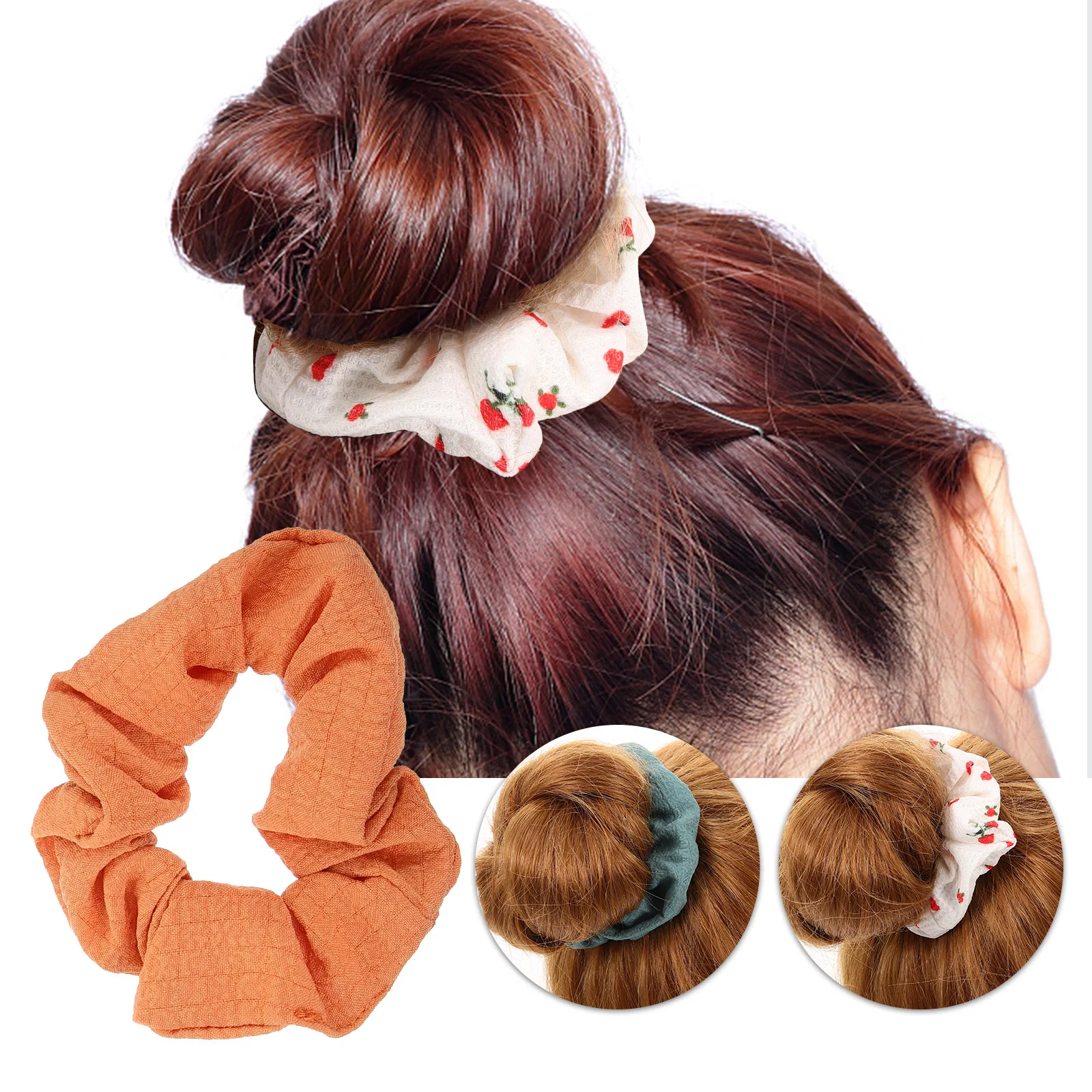 Hair Ring Accessories Fabric Tie Cherry Ropes Girl Ponytail Elastics Bobbles Lady Girls