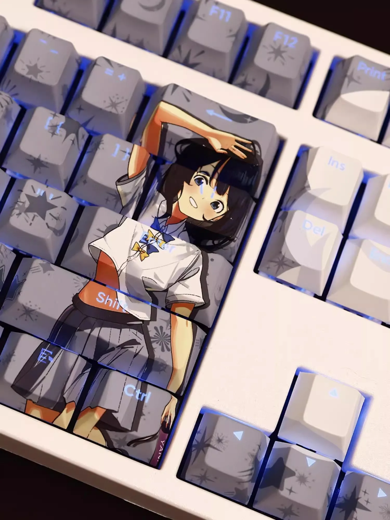 108 Keys/set yanami anna Keycap PBT Backlit Keycaps Cartoon Anime Gaming Key Caps For ANSI 61 87 104 108 Keyboard