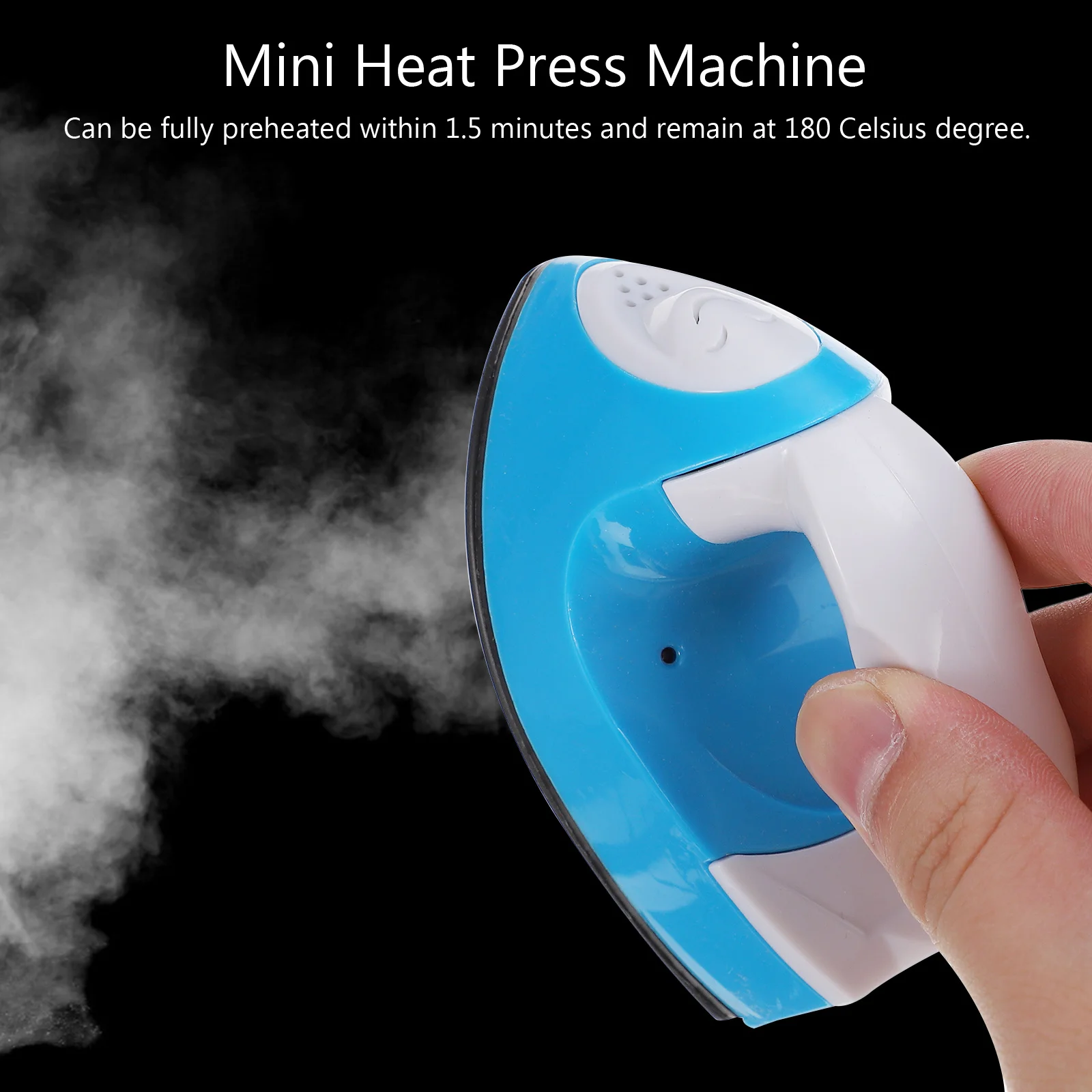 

Mini Heat Press Iron 110V 1.5 Min Fast Heating 180°C Constant Temperature For Diy T-Shirt Vinyl Rhinestone Craft