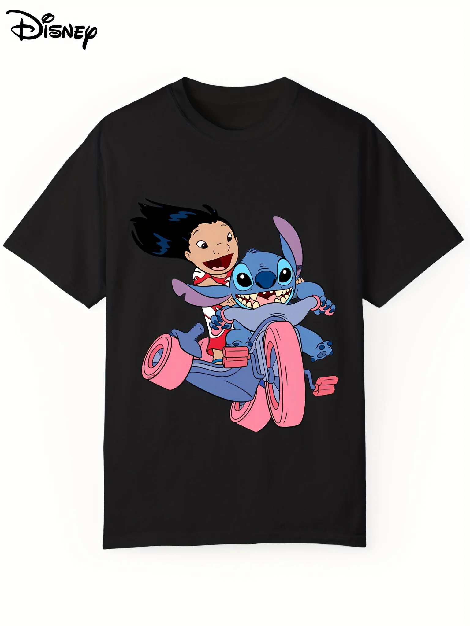 Disney T-shirts Lilo et Stitch sur TricycL hommes et femmes à manches courtes imprimé dessin animé sport et loisirs