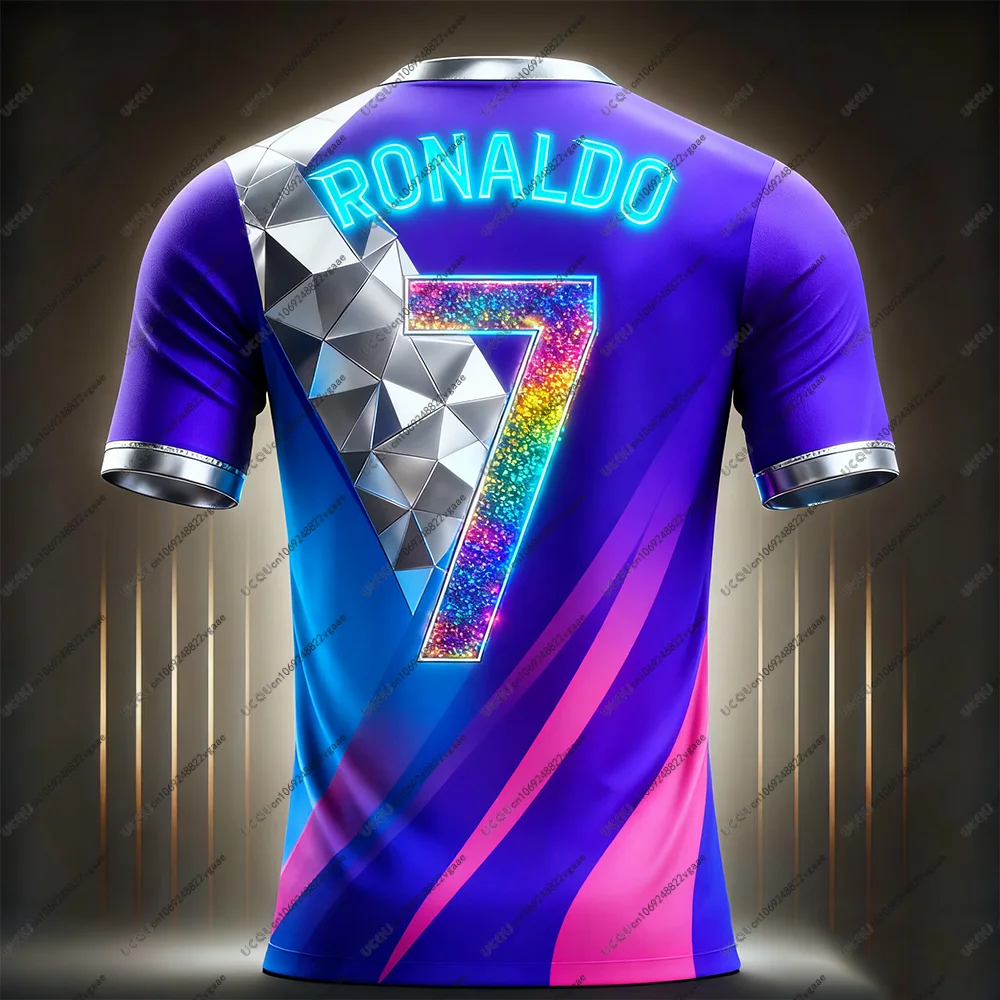 كرة القدم جيرسي المحملة الرجال هدية كرة القدم في الهواء الطلق البرتغال تنفس رياضية عادية الذكور الصبي تي شيرت التجفيف السريع الأعلى رونالدو 7 #6