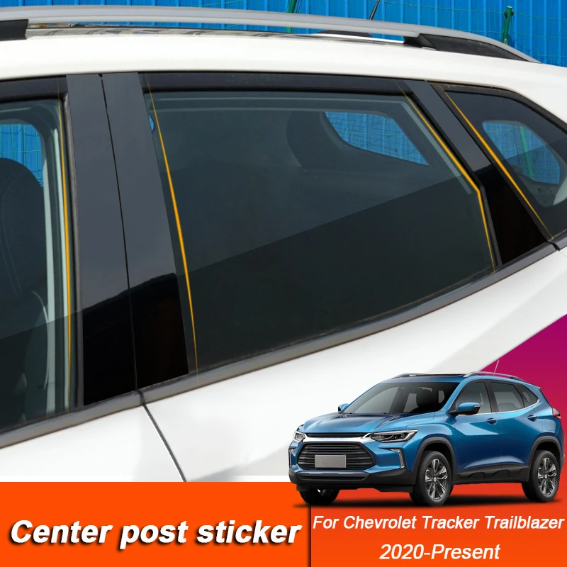 

For Chevrolet Tracker Trailblazer 2020-2024Car Window Center Pillar Sticker PVC Trim Anti-Scratch Film External Auto Accessories