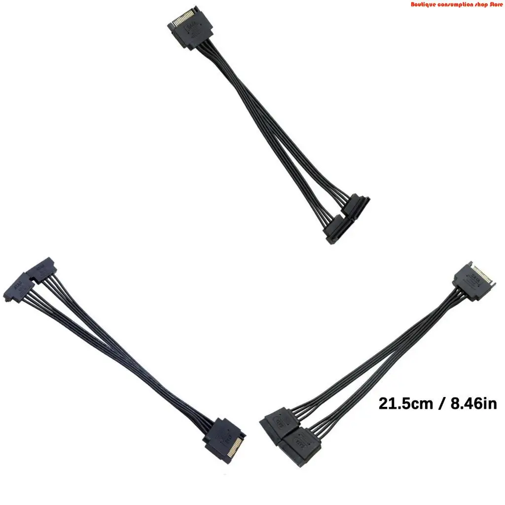 L9NA 15pin Power Distribution Cable Double Port Connector High Quality PVC Material for PC Builds