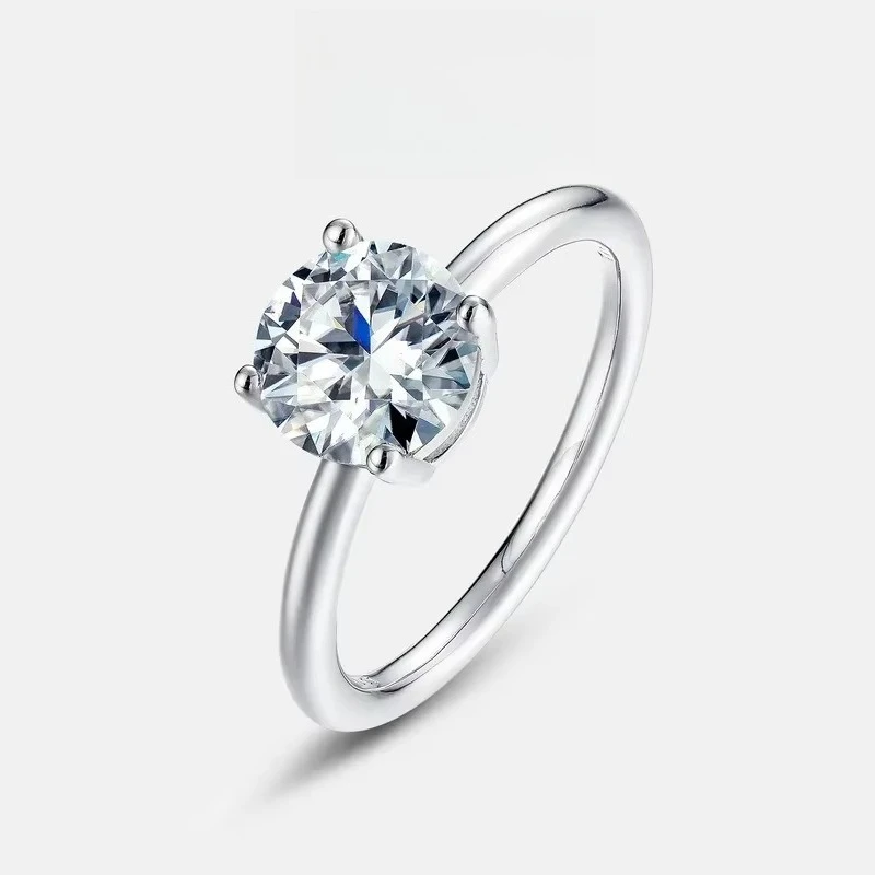 

WES Четырехфутовое инкрустированное кольцо с муассанитом цвета D S925, посеребренное 18-каратное золото PT950, платиновое кольцо для пар для мужчин и женщин