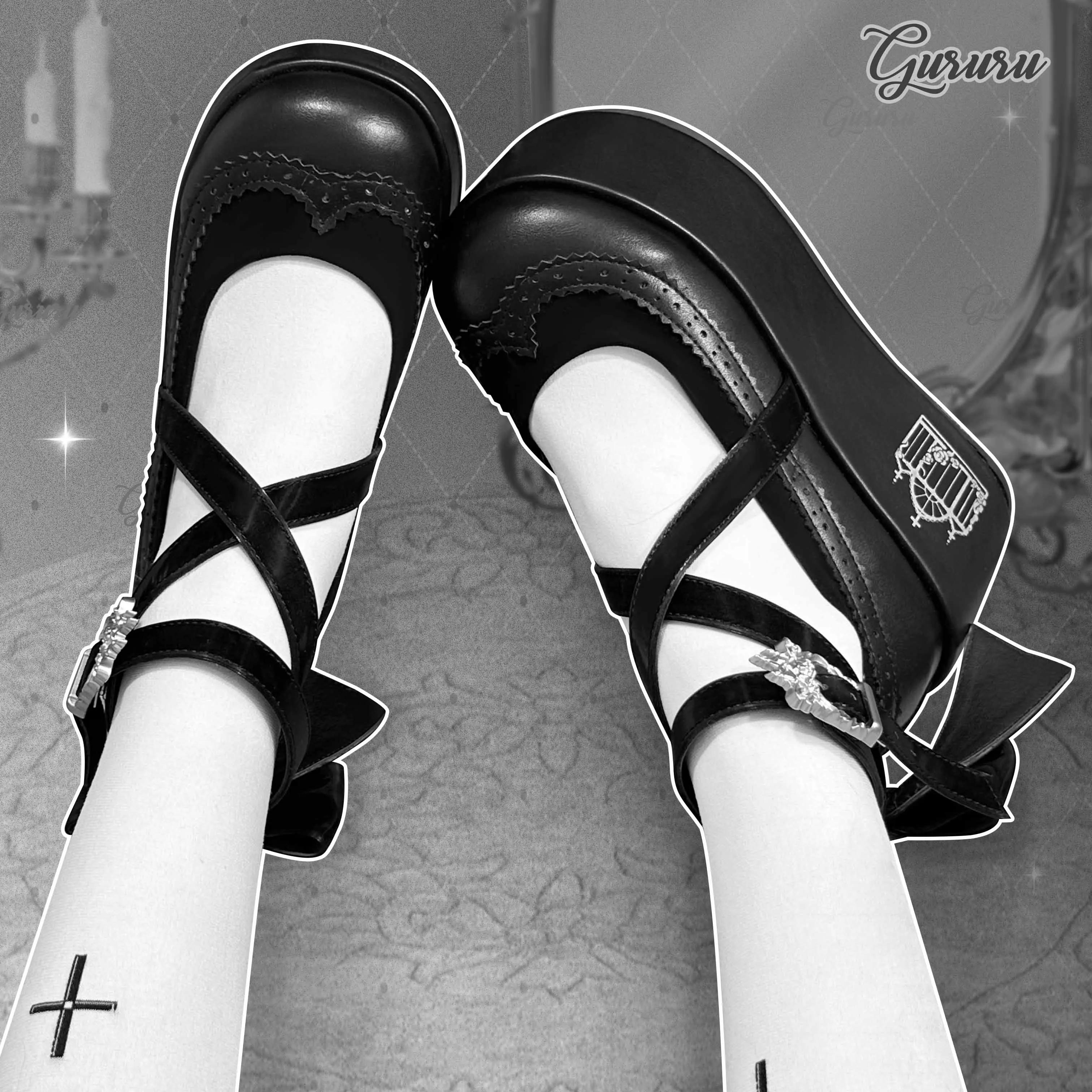 Czarownica bankiet guru oryginalne gotyckie punkowe pikantne dziewczyny koronkowe gruba podeszwa buty japońskie Retro Lolita dziewczęce pojedyncze