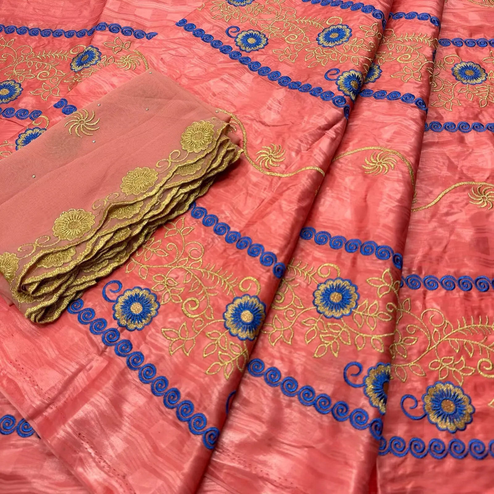 5+2 Yards Original Jacquard Bazin Riche Fabric Hot Sale African 100% Cotton Guinea Brocade Fabric For  Dress 16A110