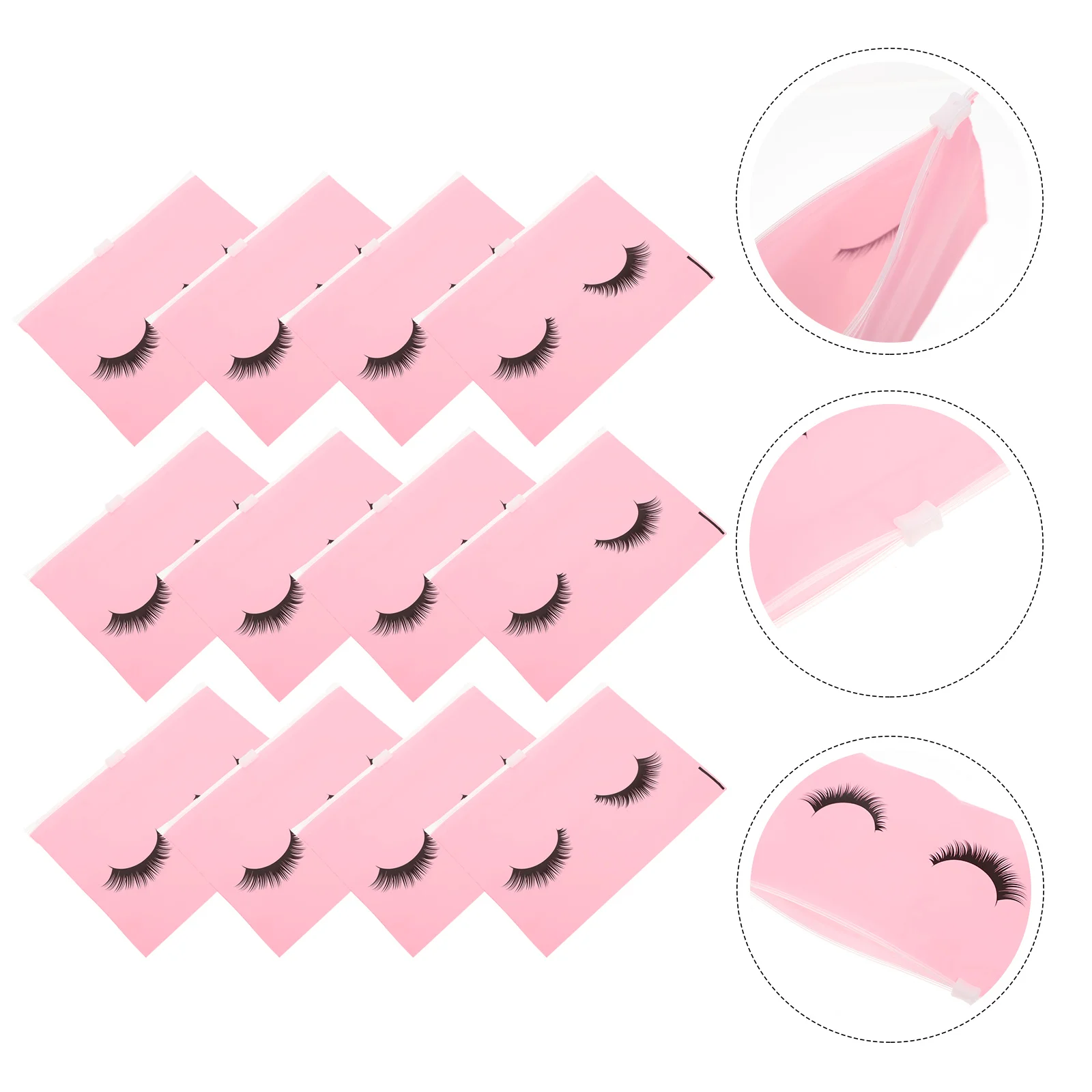 

50 Pcs Eyelash Zipper Bag Toiletry Convenient Makeup Simple Personal Care Eva Travel Cosmetics