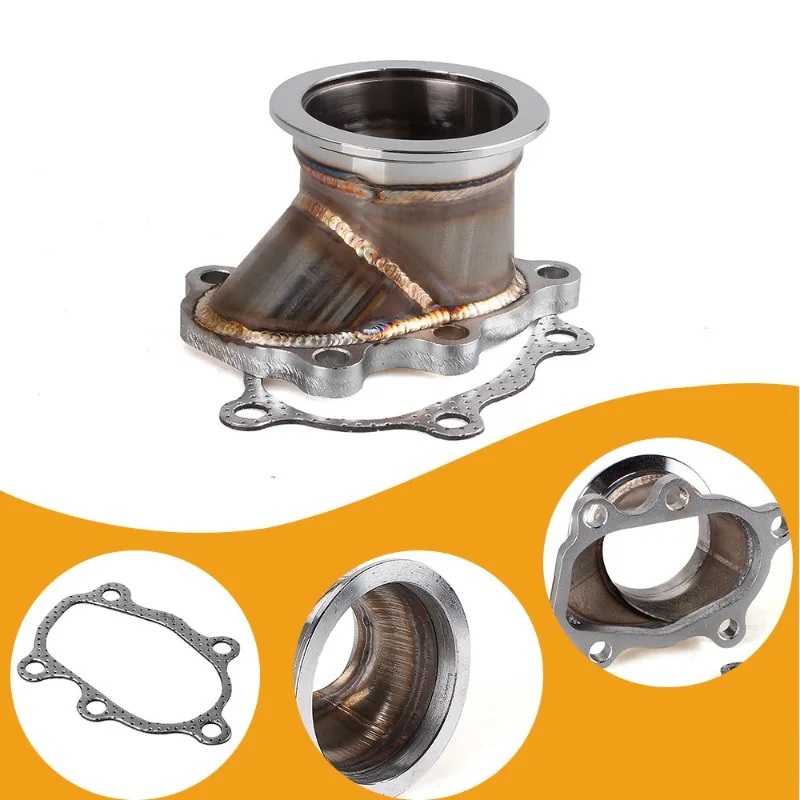 Auto Modification 2.5 Inch 63mm Turbocharger 5 Hole Flange Base with Gasket for T25T28