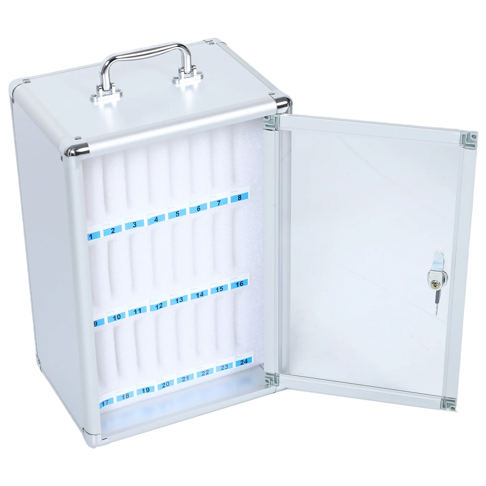 

Metal Cell Phone Storage Cabinet 24 Slots Lockable Desktop Wall Mounted Mobile Phone Storage Rack Classroom Office