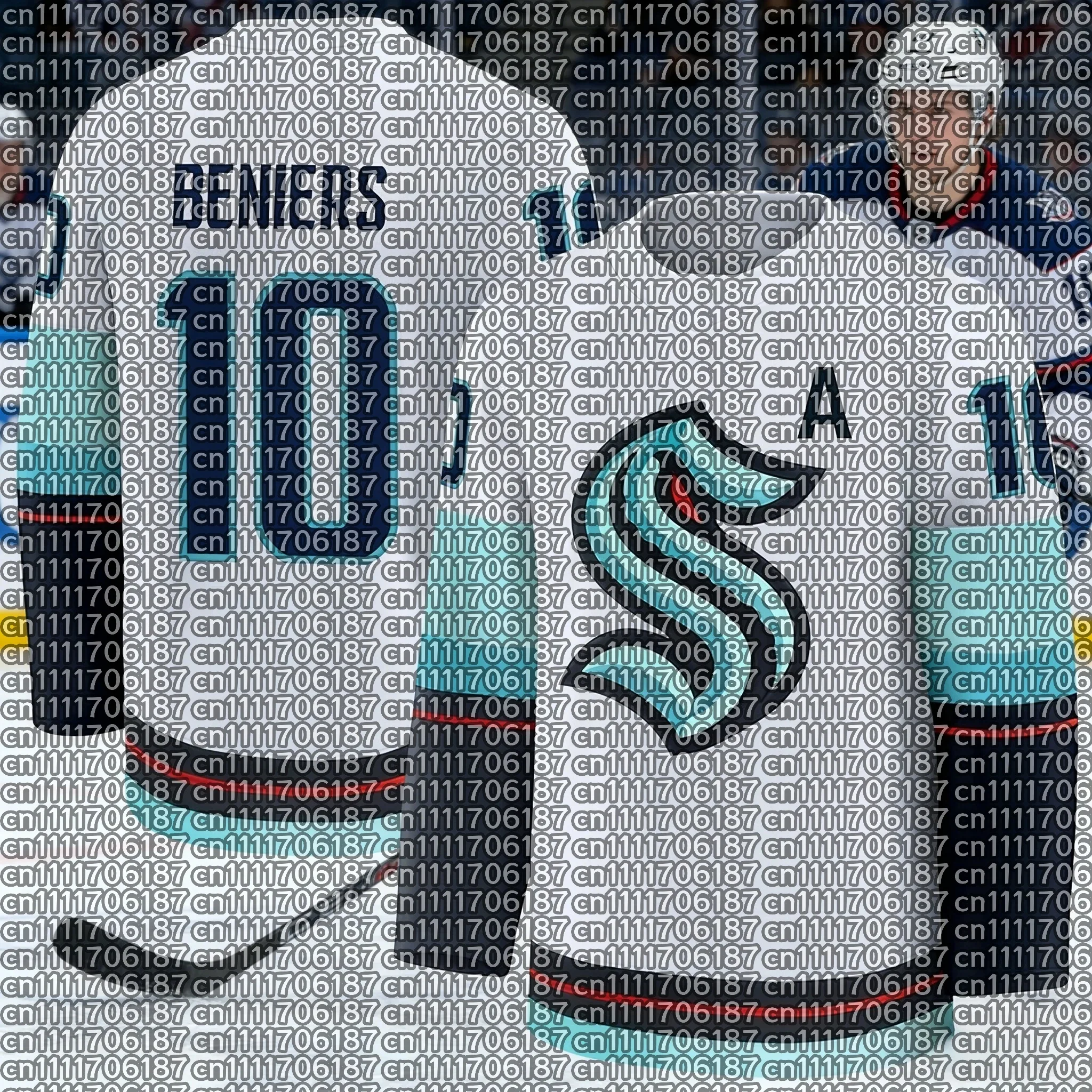 2026 Best-selling Men's Sea Monster Ice Hockey Training White Jersey Sports Quick Drying 3D Printed Long Sleeved T-shirt