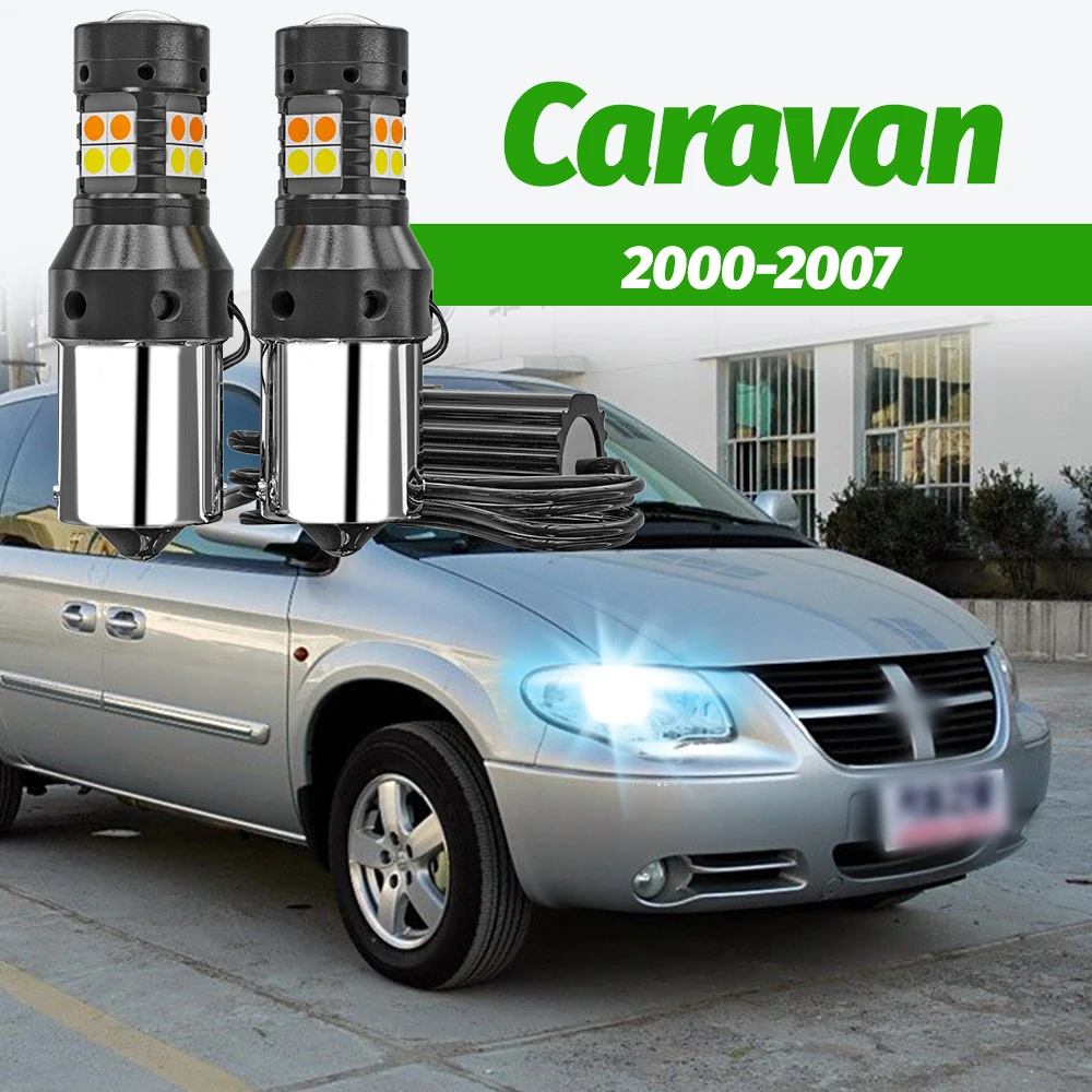 

2 шт. двухрежимные светодиодные указатели поворота + дневные ходовые огни (DRL) для Dodge Caravan 2000-2007 2001 2002 2003 2004 2005 2006