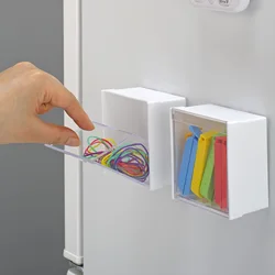 Refrigerator Magnetic Mini Storage Box Hairband Small Square Clamshell Magnet Plastic Clamshell Storage Box Debris Pp Material